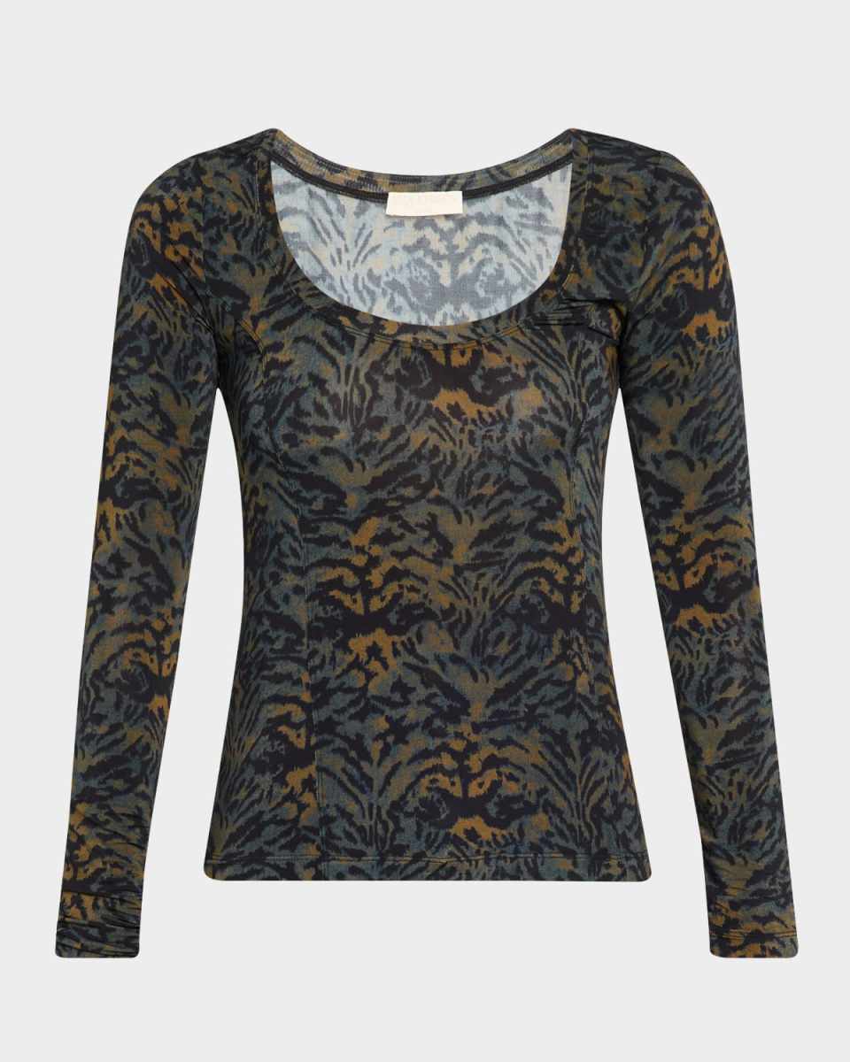 Aris Printed Long-Sleeve Jersey Top